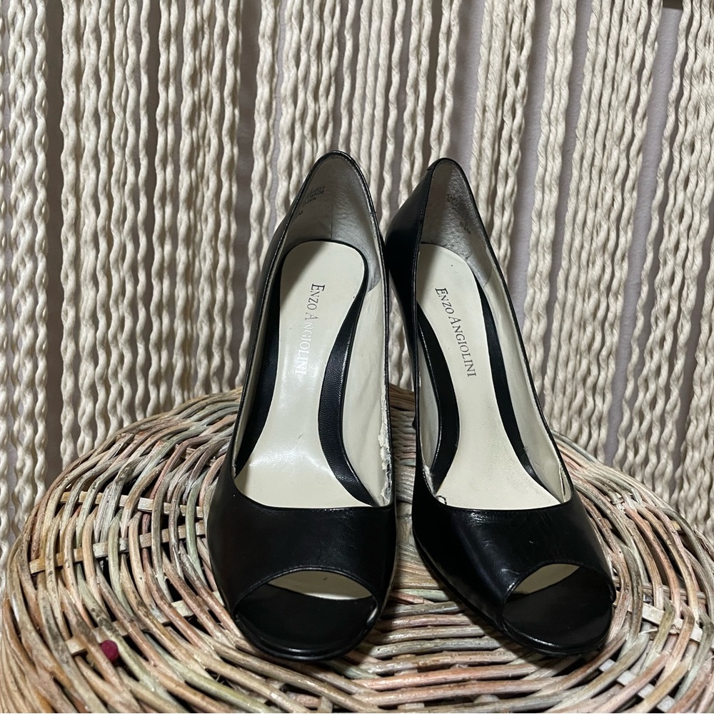 Enzo Angiolini Black Women's Peep Toe Heels ✨